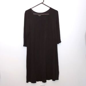 Eileen Fisher Brown 3/4 Sleeve knit Dress Size XL